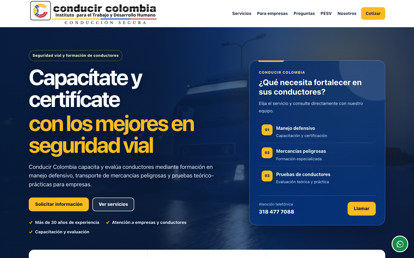 conducir.co: sitio de Conducir Colombia, instituto de manejo defensivo